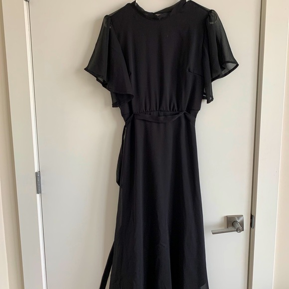 Women’s Black Sheer Mid Dress - Picture 6 of 6